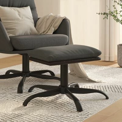 VidaXL Repose-pied Gris foncé 60x60x39 cm Tissu et similicuir 2 VidaXL Repose-pied Gris foncé 60x60x39 cm Tissu et similicuir – Image 2