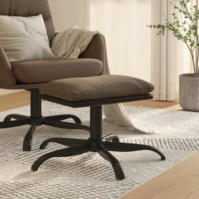 VidaXL Repose-pied Marron 60x60x39 cm Tissu et similicuir 2 VidaXL Repose-pied Marron 60x60x39 cm Tissu et similicuir – Image 2