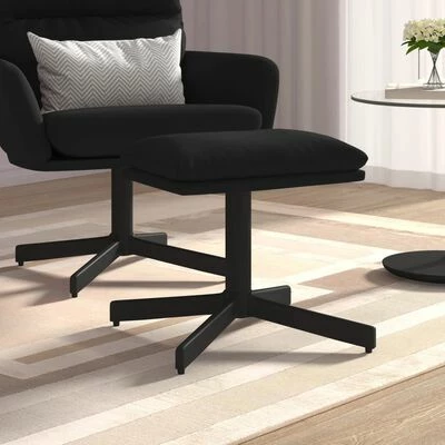 VidaXL Repose-pied Noir 60x60x39 cm Velours 2 VidaXL Repose-pied Noir 60x60x39 cm Velours – Image 2