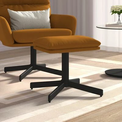 VidaXL Repose-pied Marron 60x60x39 cm Velours 2 VidaXL Repose-pied Marron 60x60x39 cm Velours – Image 2