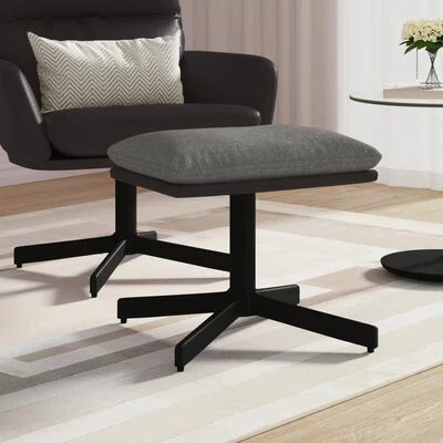 VidaXL Repose-pied Gris clair 60x60x39 cm Tissu et similicuir 2 VidaXL Repose-pied Gris clair 60x60x39 cm Tissu et similicuir – Image 2