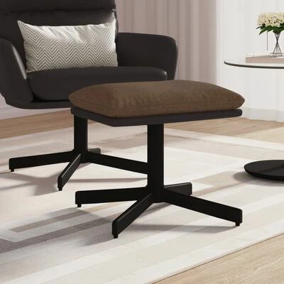 VidaXL Repose-pied Marron 60x60x39 cm Tissu et similicuir 2 VidaXL Repose-pied Marron 60x60x39 cm Tissu et similicuir – Image 2