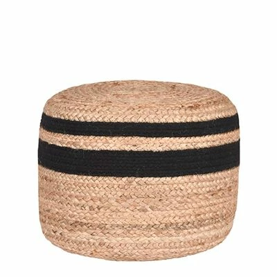 LABEL51 Pouf Jute tressé Noir et naturel 1 LABEL51 Pouf Jute tressé Noir et naturel