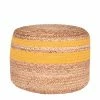 LABEL51 Pouf Jute tressé Jaune et naturel