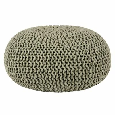 LABEL51 Pouf tricoté Coton L Vert olive 1 LABEL51 Pouf tricoté Coton L Vert olive