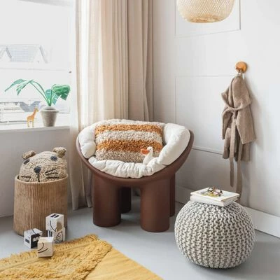 KidsDepot Pouf Bundy 40x32 cm Coton Gris 2 KidsDepot Pouf Bundy 40x32 cm Coton Gris – Image 2