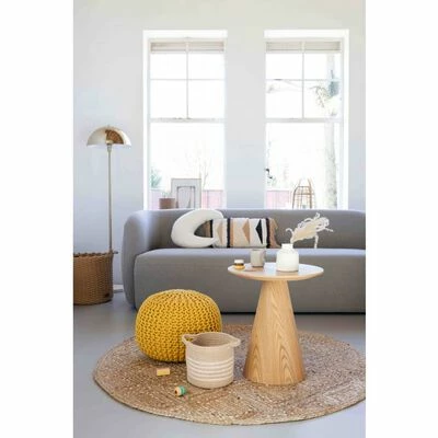 KidsDepot Pouf Bundy 40x32 cm Coton Jaune 2 KidsDepot Pouf Bundy 40x32 cm Coton Jaune – Image 2