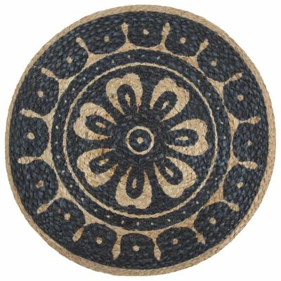 VidaXL Pouf fait à la main Bleu 45 x 30 cm Jute 2 VidaXL Pouf fait à la main Bleu 45 x 30 cm Jute – Image 2