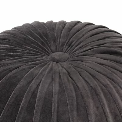 VidaXL Pouf Velours de coton Design de sarrau 40 x 30 cm Anthracite 2 VidaXL Pouf Velours de coton Design de sarrau 40 x 30 cm Anthracite – Image 2