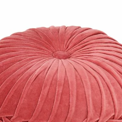 VidaXL Pouf Velours de coton Design de sarrau 40 x 30 cm Rose 2 VidaXL Pouf Velours de coton Design de sarrau 40 x 30 cm Rose – Image 2