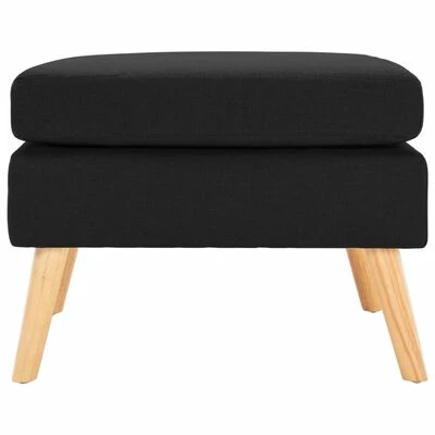 VidaXL Repose-pied Noir Tissu 2 VidaXL Repose-pied Noir Tissu – Image 2