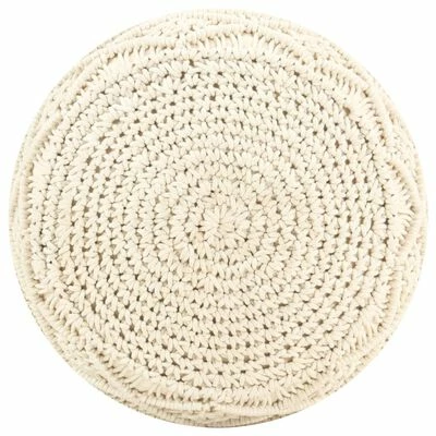 VidaXL Pouf fait à la main en macramé 45x30 cm Coton 2 VidaXL Pouf fait à la main en macramé 45x30 cm Coton – Image 2