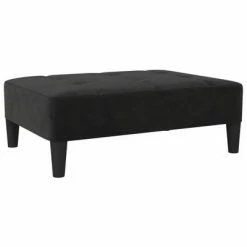VidaXL Repose-pied Noir 78x56x32 cm Velours