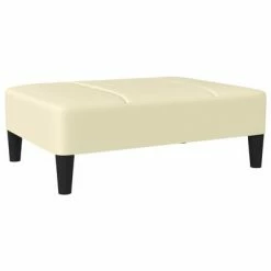 VidaXL Repose-pied Crème 78x56x32 cm Similicuir