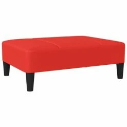VidaXL Repose-pied Rouge 78x56x32 cm Similicuir