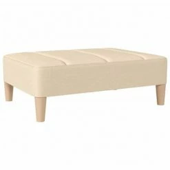 VidaXL Repose-pied Crème 78x56x32 cm Tissu