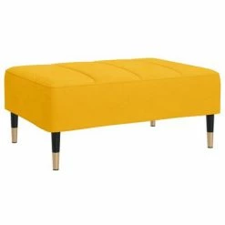 VidaXL Repose-pied Jaune 78x56x32 cm Velours