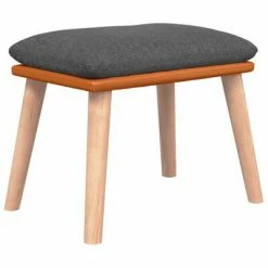 VidaXL Repose-pied Gris foncé 45x29,5x39 cm Tissu et similicuir