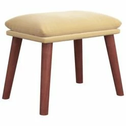VidaXL Repose-pied Blanc crème 45x29,5x39 cm Velours