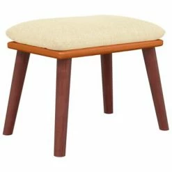 VidaXL Repose-pied Crème 45x29,5x39 cm Tissu et similicuir
