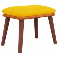VidaXL Repose-pied Jaune moutarde 45x29,5x39 cm Tissu et similicuir