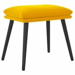 VidaXL Repose-pied Jaune moutarde 45x29,5x39 cm Velours