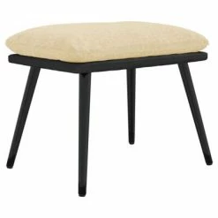 VidaXL Repose-pied Crème 45x29,5x39 cm Tissu et similicuir