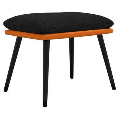VidaXL Repose-pied Noir et orange 45x29,5x39 cm Tissu et similicuir 1 VidaXL Repose-pied Noir et orange 45x29,5x39 cm Tissu et similicuir