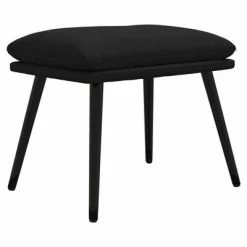 VidaXL Repose-pied Noir 45x30x39 cm Tissu microfibre
