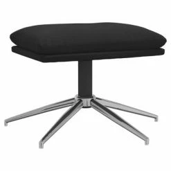 VidaXL Repose-pied Noir 60x60x39 cm Tissu microfibre