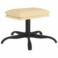 VidaXL Repose-pied Blanc crème 60x60x39 cm Velours