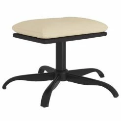 VidaXL Repose-pied Crème 60x60x39 cm Tissu et similicuir