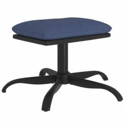 VidaXL Repose-pied Bleu 60x60x39 cm Tissu et similicuir