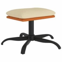 VidaXL Repose-pied Crème 60x60x39 cm Tissu et similicuir