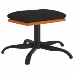 VidaXL Repose-pied Noir 60x60x39 cm Tissu et similicuir