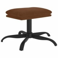 VidaXL Repose-pied Marron 60x60x39 cm Tissu microfibre