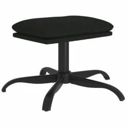 VidaXL Repose-pied Noir 60x60x39 cm Tissu microfibre