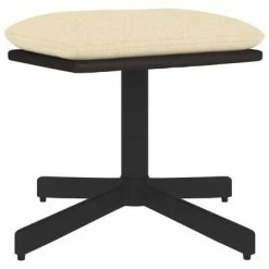 VidaXL Repose-pied Crème 60x60x39 cm Tissu et similicuir