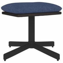 VidaXL Repose-pied Bleu 60x60x39 cm Tissu et similicuir