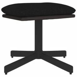 VidaXL Repose-pied Noir 60x60x39 cm Tissu et similicuir