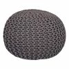 LABEL51 Pouf tricoté Coton M Gris foncé