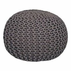 LABEL51 Pouf tricoté Coton M Gris foncé