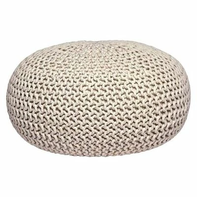 LABEL51 Pouf tricoté Coton L Naturel 2 LABEL51 Pouf tricoté Coton L Naturel – Image 2