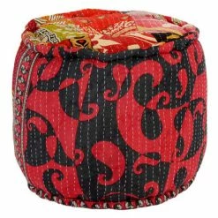 VidaXL Poufs et tapis 3 pcs Tissu Patchwork -Poufs Soldes image 3 244989
