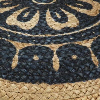 VidaXL Pouf fait à la main Bleu 45 x 30 cm Jute 3 VidaXL Pouf fait à la main Bleu 45 x 30 cm Jute – Image 3