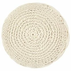 VidaXL Pouf fait à la main en macramé 45 x 30 cm Coton -Poufs Soldes image 3 248090