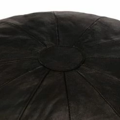 VidaXL Pouf 40 x 35 cm Noir Cuir véritable de chèvre 6 VidaXL Pouf 40 x 35 cm Noir Cuir véritable de chèvre -Poufs Soldes image 3 248131