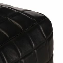 VidaXL Pouf 40 x 40 x 40 cm Noir Cuir véritable de chèvre -Poufs Soldes image 3 248137