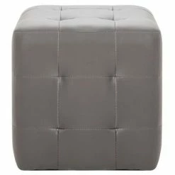 VidaXL 2 pcs Poufs Gris 30 x 30 x 30 cm Similicuir 7 VidaXL 2 pcs Poufs Gris 30 x 30 x 30 cm Similicuir -Poufs Soldes image 3 278381