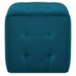 VidaXL 2 pcs Poufs Bleu 30 x 30 x 30 cm Tissu velours -Poufs Soldes image 3 278384